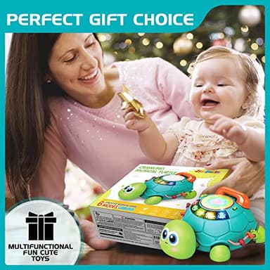 Jyusmile Baby Toys 6 to 12 Months, Musical Turtle Crawling Infant Toys, Early Learning Educational Toy with Light & Sound, Christmas Birthday Gifts for Boy Girl 7 8 9 10 11 Month 0-1 Year Old - Image 7