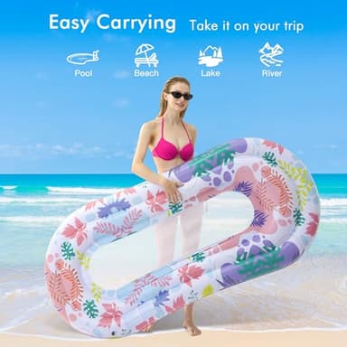 Stonful Pool Floats Lounger, 2 Pack Inflatable Pool Floats Adult Size, Water Hammock Pool Rafts Floaties for Swimming Pool Tanning Floating Pool Party Toys for Summertime Beach Outdoor - Multicolor - Image 6