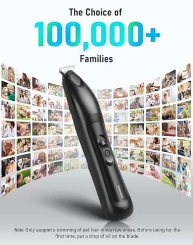 dodiff Dog Paw Trimmer with LED Light, Rechargeable Cordless Dog Clippers with Wider Blade for Grooming Pet's Paw Pad, Low Noise 2 Speed Electric Cat Hair Shaver for Small Areas - Image 8