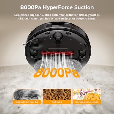 roborock Qrevo Series Robot Vacuum and Mop, 8000Pa Suction, Upgraded from Qrevo S, Anti-Tangle Brushes, Smart Obstacle Avoidance, Auto Mop Washing, All-in-One Dock, 200RPM Spinning Mops, Black(QV 35A) - Image 3