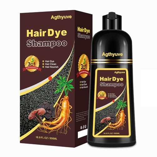 Agthyuve Hair Dye Shampoo 3 in 1, Dark Brown Hair Dye 16.9 FL Oz, Hair Shampoo, Semi-Permanent Hair Color Shampoo, Lasts 30 Days (Dark Brown) - Image 1