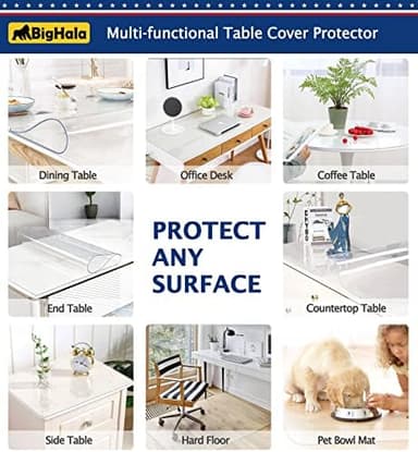 Clear Plastic Office Desk Mat Table Protector Computer Desktop Coffee Tabletop Heat Resistant PVC Tablecloth Cloths Waterproof Wipeable for Dining Pet Dog Cat Bed Food Bowl Mats Seat Cover 30 x 44" - Image 5