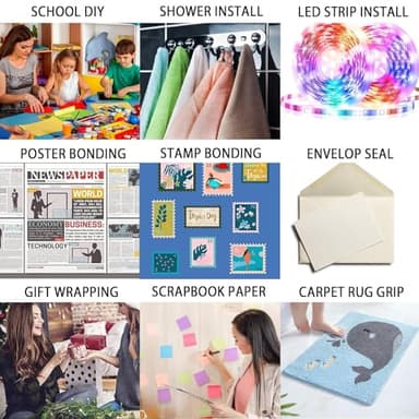 300LSE Double Side Tape Heavy Duty 90ft, Clear Mounting Tape Removable for Scrapbook,Transparent Sticky Tape Picture Hanging Strips, Adhesive Tape for LED Poster Art Craft - Image 5