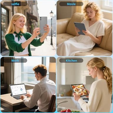 JJGJ Android 15 Tablet 10 Inch, 26GB RAM+256GB ROM/2TB Expandable, 2 in 1 Tablets with Keyboard Case Mouse Stylus, 2.0GHz Octa-core CPU, IPS HD Screen, 5G WiFi BT 5.0, 8000mAh Battery (Black Case) - Image 7