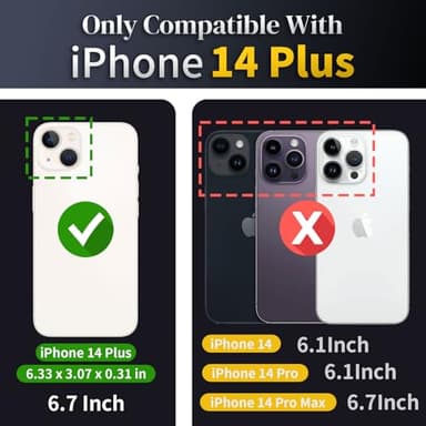 Aozuoton for iPhone 14 Plus Case with Screen Protector and with Camera Cover, 360°Military Grade Rotatable Kickstand (Heavy Duty) Shockproof Protective, Case for iPhone 14 Plus Navy Blue - Image 2