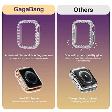 Bling Bumper Case Compatible with Apple Watch Series 6/5/4/SE 3/SE 2/SE 44mm, Diamond Protective Face Cover for Women, Hard PC Frame Protector for iWatch 44mm - Image 6
