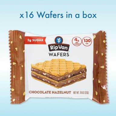 Rip Van Chocolate Hazelnut Wafer Cookies, Keto, Non-GMO, Healthy Snacks, Low Carb & Low Sugar (2g), Low Calorie, Vegan, 16 Count - Image 2