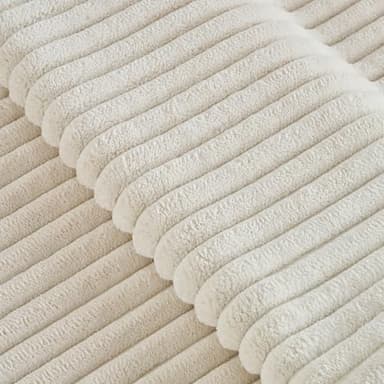 Fancy Homi Set of 2 Cream Boho Neutral Decorative Throw Pillow Covers 18x18 Inch for Couch Bed Sofa, Aesthetic Modern Farmhouse Home Decor, Soft Fluffy Corduroy Beige Cute Cushion Case 45 cm - Image 4