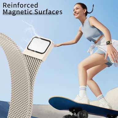 MARGE PLUS Slim Milanese Loop Compatible with Apple Watch Band for women 41mm 40mm 38mm 42mm 46mm 45mm 44mm, Stainless Steel Magnetic Mesh Strap work on iWatch Series 11 10 9 8 7 6 5 4 3 & SE 3 2 1 - Image 4