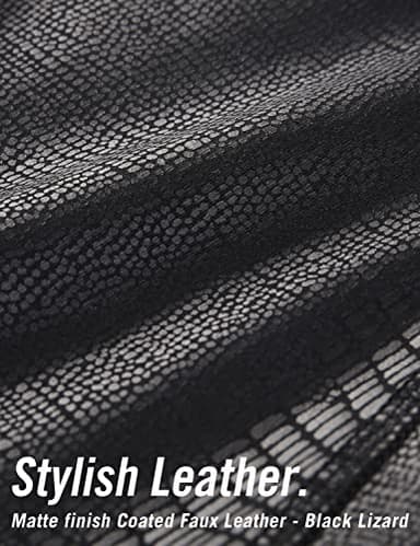 SYROKAN Women's Sports Bra Front Adjustable High Impact Support Padded Wireless Racerback Plus Size Running Bra Leather - Black Lizard 42DD - Image 2