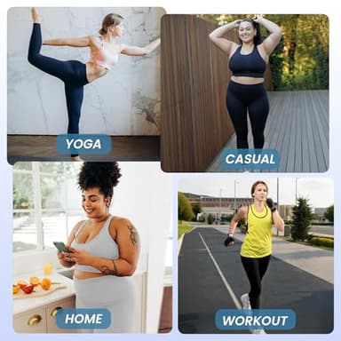 YOLIX Workout Leggings for Women - High Waisted Yoga Pants Tummy Control Compression for Running Navy Blue - Image 4