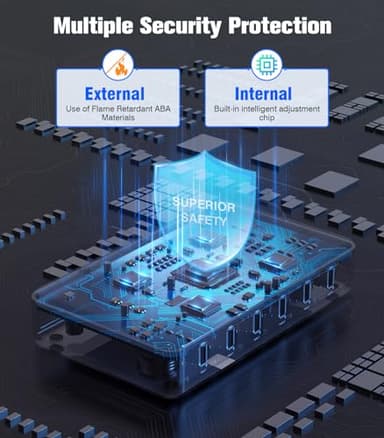 CREATIVE DESIGN 50W Charging Station for Multiple Devices,6 Port Multiple USB Charger Station with 6 Cables Compatible with iPhone,iPad Kindle Tablet and Other Electronic（Space Gray - Image 2