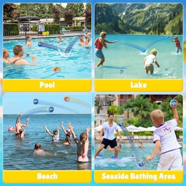 Skipping Water Balls- 3 Pack Water Bouncing Ball, Ink-Splashed Colorful Skip Balls for Pool Play, Summer Fun Beach Toys & Games for Kids 5-8-12 and Adult Games - Image 4