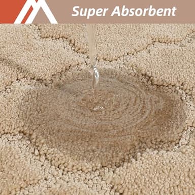 COSY HOMEER Soft Floor Mats for in Front of Sink Super Absorbent Kitchen Rugs 20"x59" Non-Skid Standing Mat Washable,Polyester,Beige - Image 3