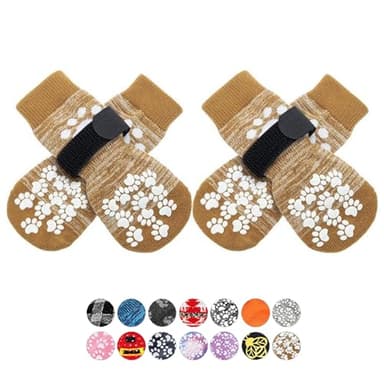 EXPAWLORER Anti Slip Dog Socks to Prevent Licking Paws, Dog Shoes for Hot Pavement, Dog Booties for Small Medium Large Senior Dogs, Traction Control Boots & Paw Protectors for Hardwood Floors - Image 1