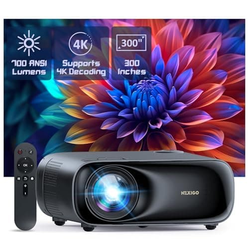 NexiGo PJ40 (Gen 3) Projector with WiFi and Bluetooth, D65 Calibrated, Native 1080P, 4K Supported, Projector for Outdoor Movies, 20W Speakers, Home Theater, Compatible w/TV Stick, iOS, Android - Image 1