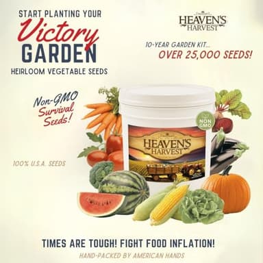 Heaven’s Harvest - 10 Year Survival Or Homestead Garden | 25k+ Heirloom Vegetable Seed Bank Kit | Includes Free Clyde’s Garden Planner & Seed Vault Storage Drum | Non-GMO - Image 2