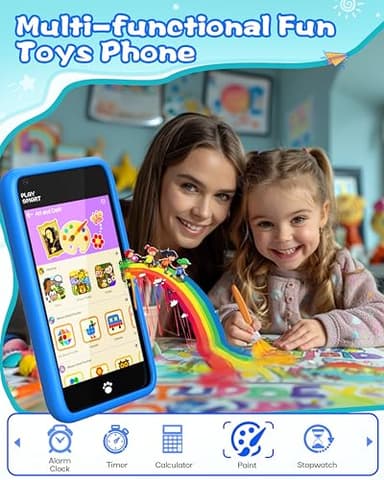 MOMILLA Kids Toys Smart Phone, 3.97" Touchscreen, Birthday Gifts for Kids, 16GB Toddler Learning Cell Phone with Games, Boys Girls Toys for Age 3 4 5 6 7 8 9 Year Old（Front Camera Only - Image 3