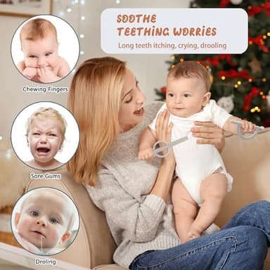 2 Packs Baby Teether Tubes Toys 6-12 Months,Food Grade Silicone Teething Relief Toys for 0-6,12,18 Months Infant,Silicone Chew Toys for Baby - Image 2