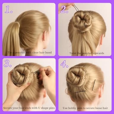 Teenitor 300pcs Hair Pins - Black Bobby Pins, Hair Bands Kit with U Pins for Buns & Bobby Pins in 2" & 2.75" Sizes - Image 7