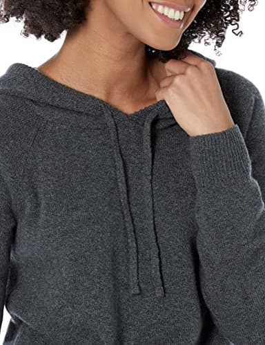 Amazon Essentials Women's Soft Touch Hooded Pullover Sweater, Charcoal Heather, Small - Image 3