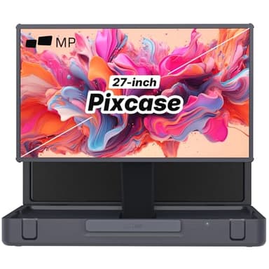 MP Mobile Pixels 27" Pixcase Computer Monitor, 1080P Touchscreen with 16GB RAM, Google Play Access, 40W Speakers, Compact Suitcase Design, Gamepad & Remote Included, Windows/Mac/Switch/Consoles - Image 1
