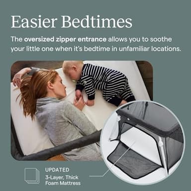 Guava Family Travel Crib includes Lightweight Backpack Design | Certified Baby Safe Portable Crib | Folding Play Yard, Comfy Mattress for Babies, Toddlers | Compact Baby Travel Bed - Image 5
