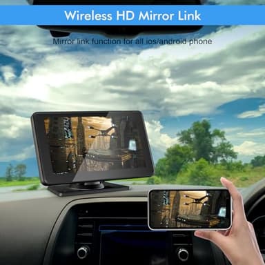 Capapro 7" HD Portable Carplay Wireless Touch Screen Double Din Car Stereo Compatible Apple Carplay and Android Auto with GPS Navigation, Voice Control, Mirror Link, Bluetooth - Image 5