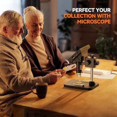 Elikliv Coin Microscope, 4.3'' LCD Digital Microscope 1000x, Coin Magnifier with 8 Adjustable LED Lights, PC View Compatible with Windows/Mac, EDM4B, Black - Image 7