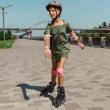 Inline Skates for Kids Girls and Boys, 4 Sizes Adjustable Roller Skates Blades with Full Light Up Wheels for Women Men, Durable Outer Shell, Roller Skates 4-12 Adults - Image 6