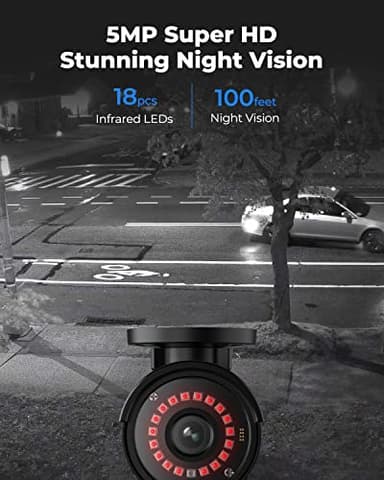 REOLINK 8CH 5MP PoE Security Camera System, 4pcs Wired PoE IP Cameras Outdoor with Person/Pet/Vehicle Detection, 4K 8CH NVR with 2TB HDD for 24-7 Recording, RLK8-410B4-5MP Black - Image 2