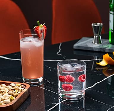 Everyday Drinking Glasses Set of 8 Drinkware Hurricane Glasses, Kitchen Glasses for Cocktail, Iced Coffee, Beer, Ice Tea, Wine, Whiskey, Water, 4 Tall Glass Cups & 4 Short Dof Drinking - Image 2