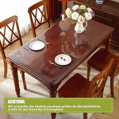 OstepDecor Clear Table Cover Protector 40 x 80 Inch, 2mm Thick Plastic Table Cover, Table Protector for Dining Room Table, Waterproof & Wipe Clean Desk Mat Pad for Kitchen Wood Tabletop - Image 4