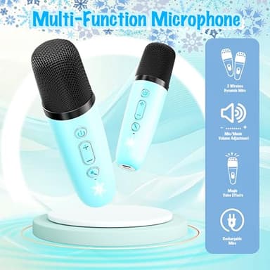 Mini Karaoke Machine for Kids Froze Toys for Girl Princess Toys 3 4 5 6 7 8 9 10 Year Old Girl Birthday Gifts Kids Toys Toddler Wireless Microphones - Image 3