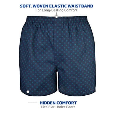 Gildan Men's Underwear Boxers, Multipack, Assorted Navy (5-Pack), Large - Image 2