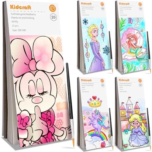 Paint with Water Coloring Books for Kids - 5 Pack, Pocket Mess Free Watercolor Painting Kit, Water Color Paint Set Arts and Crafts Gift for Girls Ages 4 5 6 7 8+, Travel Activity Toy - Image 1