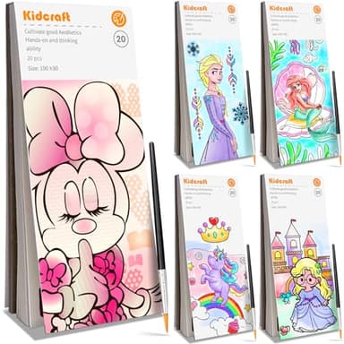 Paint with Water Coloring Books for Kids - 5 Pack, Pocket Mess Free Watercolor Painting Kit, Water Color Paint Set Arts and Crafts Gift for Girls Ages 4 5 6 7 8+, Travel Activity Toy - Image 1