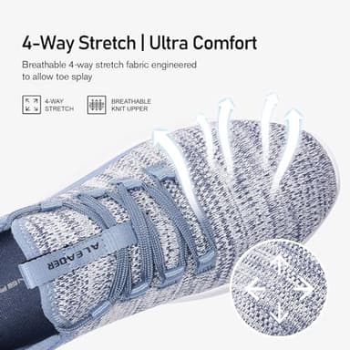 ALEADER Womens Fashion Sneakers Cloud Cushion Pure Running Shoes Slip On Walking Shoes Light Blue Size 8.5 US - Image 2