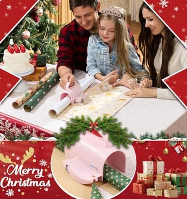 Wrapping Paper Cutter with 3 Replaceable Blades, Gift Wrap Cutter Tool for Gift Wrapping, Paper Roll Cutter for Christmas Holiday Birthday - Image 2