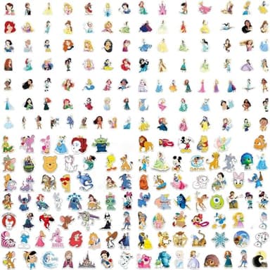 200pcs Kids Disney Princess Cute Cartoon Character Stickers - Movie Decorative Waterproof Stickers for Kids, Teens & Adults - Image 7