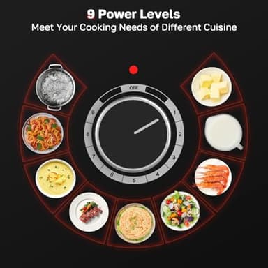 ThermoMate 30 Inch Electric Cooktop, 4 Burners Knob Control Built-in Ceramic Cooktop, 30" Radiant Electric Stove Top of 6700W with 9 Heat Levels, Hot Surface Indicator, 220-240v, Hard Wired - Image 4