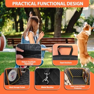 Voivey Waterproof Back Seat Extender for Dogs, 2025 Upgrade Up to 500lbs Dog Car Seat Cover for Back Seat with Dog Car Seat Belt, Anti-Scratch! Safer! Easy to Use & Clean - Image 5