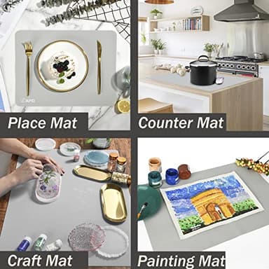 Extra Large Silicone Mat 36" x 24" Place Mats, Heat Resistant Mat for Kitchen Countertop Protector, Thick Placemats Washable Silicone Mats for Kitchen Counter Mat Dining Table Mat, Grey, Sapid - Image 6