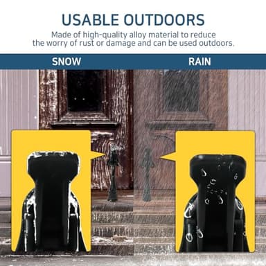 One Touch Kickdown Door Stopper, Door Holder, Heavy Duty Door Stops, Bottom of Door, Height-Adjustable Rubber Tips by HASHI (Black 6 inch x 1pack) - Image 9