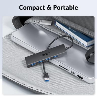 Acer USB Hub 4 Ports, Multiple USB 3.0 Hub, USBA Splitter for Laptop with Type C Power Port, Extender for A Port Laptop, PC, Desktop and More (2ft) - Image 8