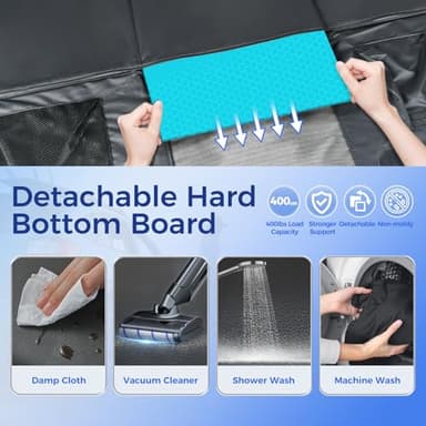 HOB4U Back Seat Extender for Dogs, Hard Bottom Dog Car Seat Cover for Truck Back Seat, Upgraded PU Leather Dog Hammock for Car, Waterproof, Anti Scratch, Larger Space, Holds 400lbs - Image 4