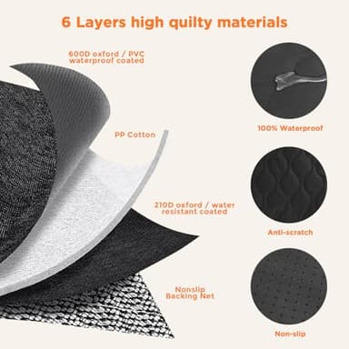 Shodu Waterproof Dog Car Seat Cover, Black with Orange Trim, Universal Size Back Seat Protector with Mesh Window, Storage Pocket, Side Flaps for Car, Truck, SUV - Image 3