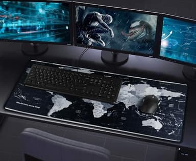 Large Extended Gaming Mouse Pad with Stitched Edges,(35.4X15.7In) Durable Non-Slip Natural Rubber Base, Waterproof Computer Keyboard Pad Mat for Esports Pros/Gamer/Desktop/Office/Home, Map - Image 7