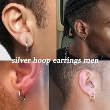 4 Pairs Small Hoop Earrings Set for Women, 316L Surgical Stainless Steel Huggie Hoop Earrings Hypoallergenic Cartilage Hoop Earrings for Helix Tragus Conch Piercing Jewelry for Women Men(Silver-1.6mm) - Image 6
