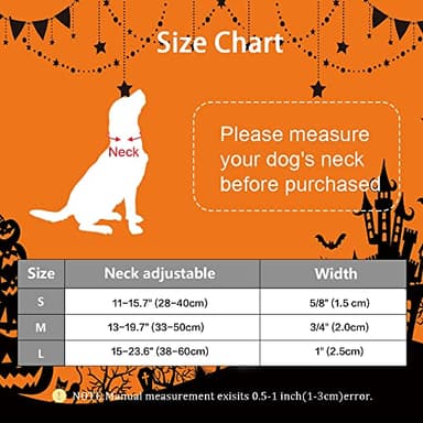 TDTOK Halloween Dog Collar, Soft Comfy Halloween Themed Pet Collar with Spooky Ghost Skull Bat Cat Witch Tree Hat Pumpkin Pattern for Small Medium Large Dogs (1 PCS) - Image 6